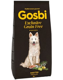 Exclusive Grain Free Adult Medium Fish беззерновой для взрослых собак средних пород с рыбой 12 кг Gosbi