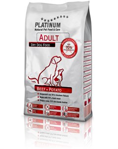 Сухой корм с говядиной и картофелем для взрослых собак 1 5 кг Platinum