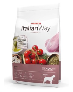Корм беззерновой для собак крупных пород с чувствительным пищеварением со свежей уткой 12 кг Italian way