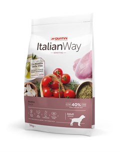 Корм беззерновой для собак с чувствительным пищеварением со свежей уткой 3 кг Italian way