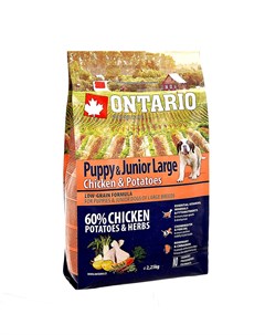 Для щенков крупных пород с курицей и картофелем 2 25 кг Ontario