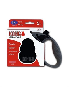 Рулетка для собак Terrain черная лента M Kong