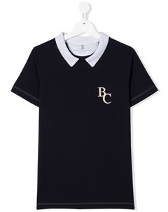 Рубашка поло с вышитым логотипом Brunello cucinelli kids