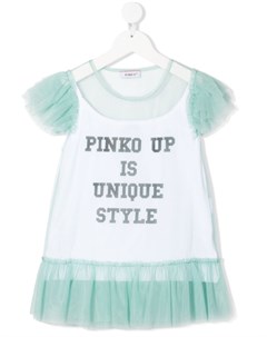 Платье из тюля с принтом Pink Up Is Unique Style Pinko kids