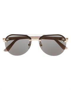 Солнцезащитные очки авиаторы с металлическим логотипом Cartier eyewear