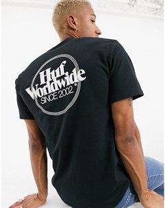 Черная футболка с логотипом Huf