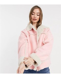 Розовая куртка из искусственной овчины Inspired Reclaimed vintage