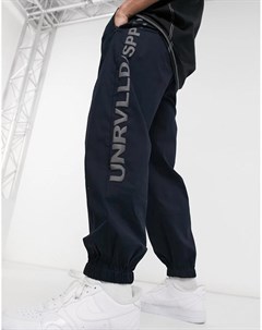 Синие суженные книзу спортивные брюки в стиле oversized Asos unrvlld supply