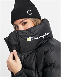 Короткая куртка черного цвета с логотипом Champion