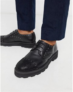 Черные кожаные туфли London Feud