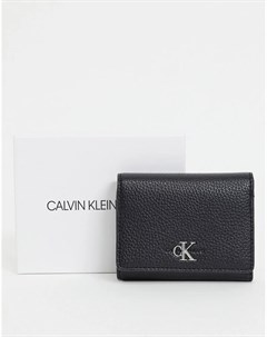 Черный кошелек с клапаном и логотипом Calvin klein jeans
