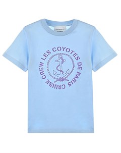 Голубая футболка с принтом якорь детская Les coyotes de paris