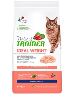 Natural Adult Cat Ideal Weight With White Meats диетический для взрослых кошек с мясом 1 5 кг Trainer