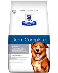 Hill s Prescription Diet Derm Complete для взрослых собак защита кожи при аллергиях 2 кг Hill`s