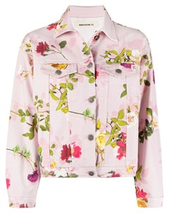 Джинсовая куртка с цветочным принтом Semicouture