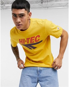 Желтая футболка с большим логотипом Hi-tec