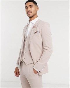 Лилово бежевый супероблегающий пиджак wedding Asos design