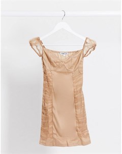 Светло коричневое платье мини со сборками Femme luxe