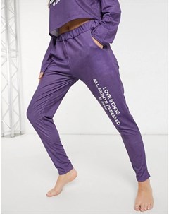 Фиолетовые штаны для дома с принтом Love stings Adolescent clothing