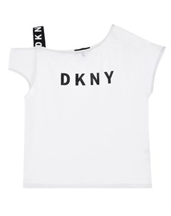 Белая футболка с открытым плечом детская Dkny