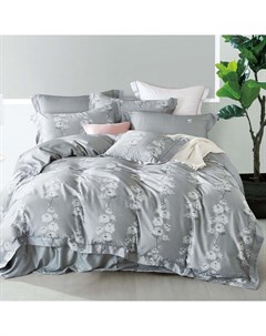Комплект постельного белья семейный серый с цветочным узором Pappel