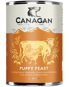 Grain Free Puppy Feast для щенков с курицей и говядиной 400 гр х 6 шт Canagan