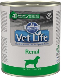 Vet Life Canin Renal для взрослых собак при заболеваниях почек 300 гр 300 гр х 6 шт Farmina