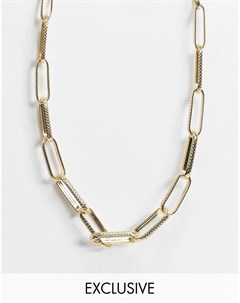 Эксклюзивное золотистое ожерелье с широкими переплетенными звеньями Designb london