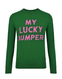Зеленый джемпер с надписью My lucky jumper Markus lupfer