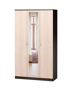 Шкаф комбинированный Лайт 120х60 венге вяз с зеркалом Шарм-дизайн