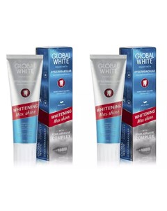 Набор Зубная паста Whitening Max Shine Отбеливающая 30 мл 2 штуки Подготовка эмали Global white