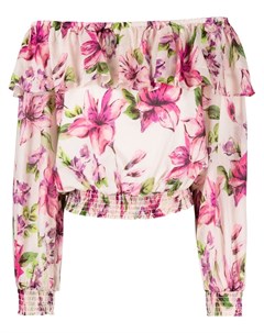 Блузка с оборками и цветочным принтом Liu jo