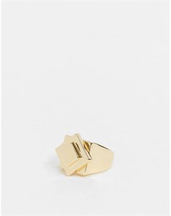 Эффектное кольцо печатка в геометрическим стиле DesignB Designb london