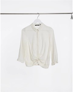 Кремовая рубашка с завязками спереди Vero moda