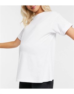 Белая свободная футболка с отворотами ASOS DESIGN Maternity Asos maternity