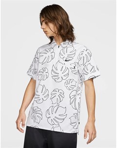Белая футболка поло с лиственным принтом Nike sb