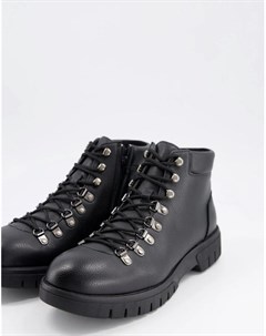 Черные походные ботинки со шнуровкой Rule london