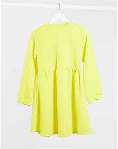 Желтое свободное трикотажное платье Rokoko