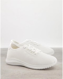 Белые кроссовки из мягкого материал New look