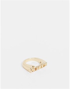 Золотистое кольцо с надписью Heaven в готическом стиле Asos design