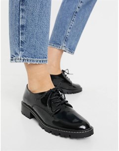 Черные ботинки броги на шнуровке Miss selfridge