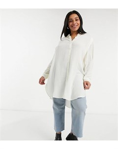 Белая удлиненная рубашка Vero moda curve