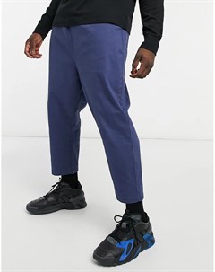 Темно синие брюки чиносы с заниженным шаговым швом Asos design