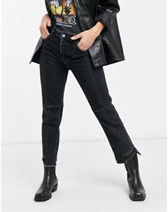 Черные двухцветные джинсы с неровной отделкой края Allsaints