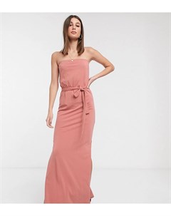 Розовое платье бандо макси с поясом эксклюзивно для ASOS DESIGN Tall Asos tall