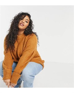 Джемпер в стиле oversized из ворсованной пряжи светло коричневого цвета ASOS DESIGN Curve Asos curve