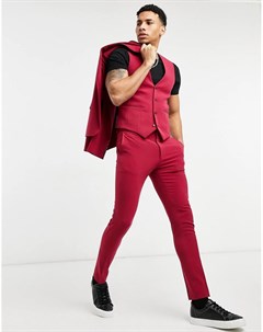 Красные костюмные брюки супероблегающего кроя Asos design