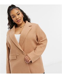 Светло коричневое пальто блейзер в стиле oversized x Lorna In the style plus