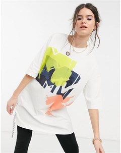 Белая oversized футболка с принтом MTV River island