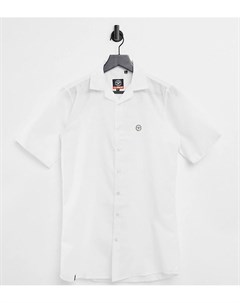 Белая рубашка из ткани с добавлением льна с короткими рукавами и отложным воротником с лацканами Tal Le breve